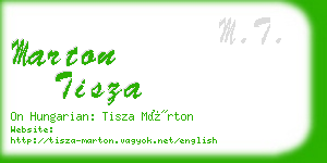 marton tisza business card